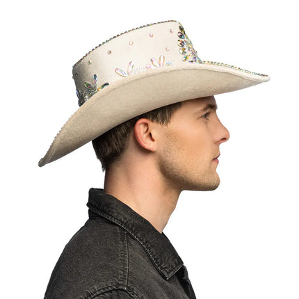 Crystal Beige Cowboy Hat