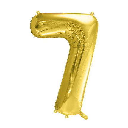 7 Jaar Cijfer Ballon Goud Leeg 72cm van Partydeco koop je bij Partywinkel