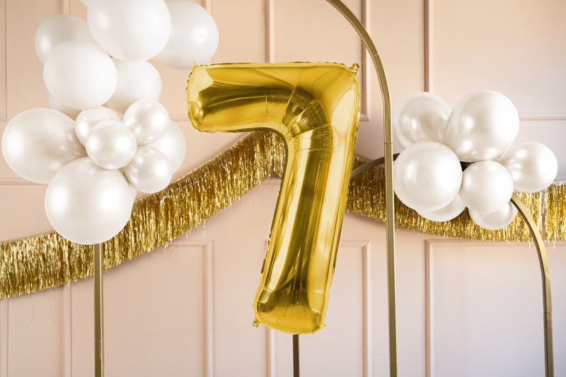 7 Jaar Cijfer Ballon Goud Leeg 72cm van Partydeco koop je bij Partywinkel