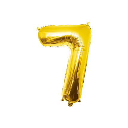 7 Jaar Cijfer Ballon Goud Leeg 86cm van Paper Dreams koop je bij Partywinkel