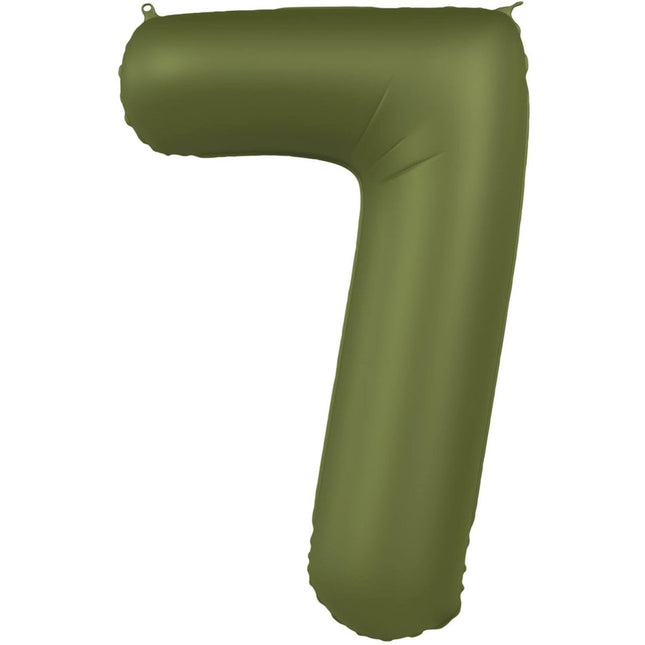7 Jaar Cijfer Ballon Groen Mat 86cm van Folat koop je bij Partywinkel