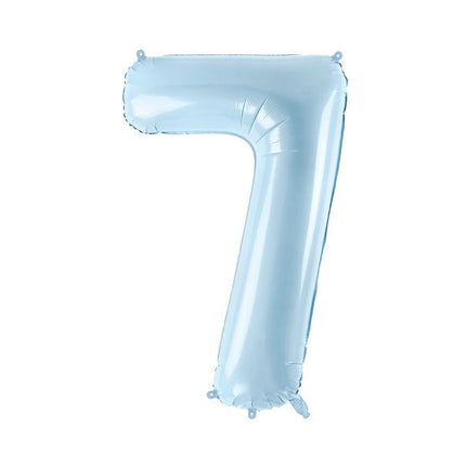 7 Jaar Cijfer Ballon Lichtblauw Leeg 72cm van Partydeco koop je bij Partywinkel