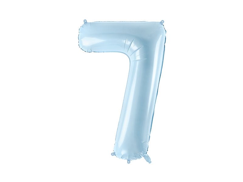 7 Jaar Cijfer Ballon Lichtblauw Leeg 72cm van Partydeco koop je bij Partywinkel