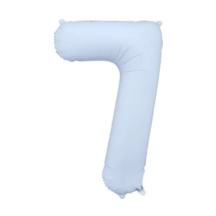 7 Jaar Cijfer Ballon Lichtblauw Mat Leeg 86cm van Partydeco koop je bij Partywinkel