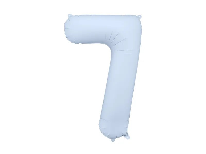 7 Jaar Cijfer Ballon Lichtblauw Mat Leeg 86cm van Partydeco koop je bij Partywinkel