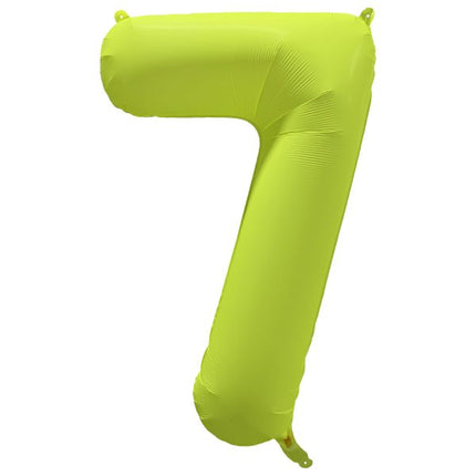 7 Jaar Cijfer Ballon Neon Geel Leeg 86cm van Riethmueller koop je bij Partywinkel