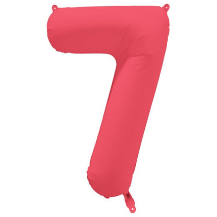 7 Jaar Cijfer Ballon Rood Neon Leeg 86cm van Riethmueller koop je bij Partywinkel