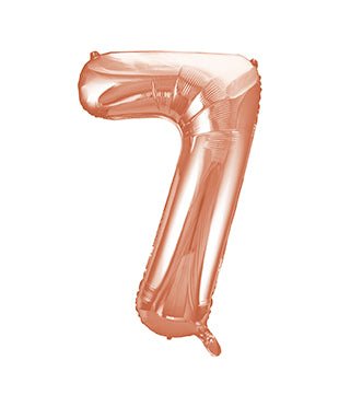 7 Jaar Cijfer Ballon Rose Goud Leeg 86cm van Unique koop je bij Partywinkel