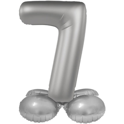 7 Jaar Cijfer Ballon Zilver 72cm van Folat koop je bij Partywinkel