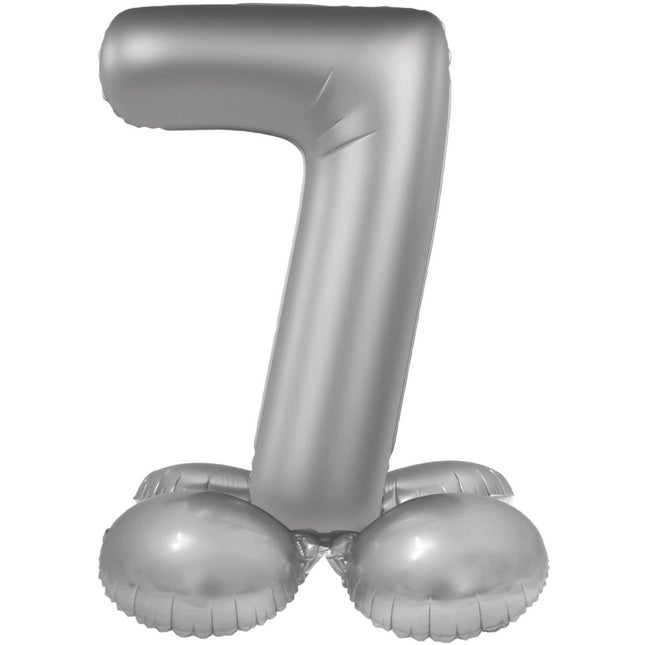 7 Jaar Cijfer Ballon Zilver 72cm van Folat koop je bij Partywinkel