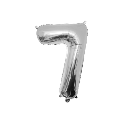 7 Jaar Cijfer Ballon Zilver Leeg 86cm van Paper Dreams koop je bij Partywinkel