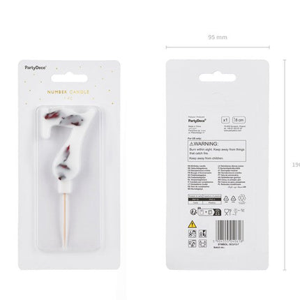 7 Jaar Kaars Bloemblaadjes 8cm van Partydeco koop je bij Partywinkel