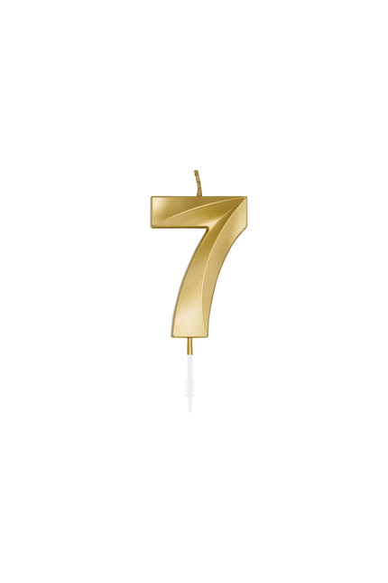 7 Jaar Kaars Goud Metallic 6cm van WeFiesta koop je bij Partywinkel