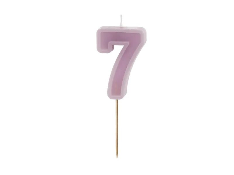 7 Jaar Kaars Paars 10cm van Partydeco koop je bij Partywinkel