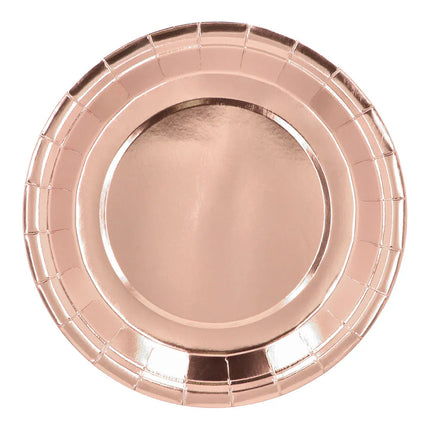 Rose Gold Paper Plates, 23 cm, 6-pack
