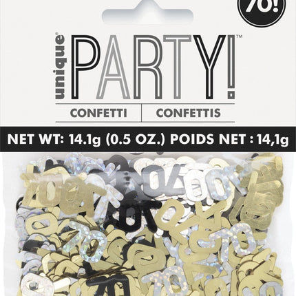 70 Jaar Confetti Zak 14gr van Unique koop je bij Partywinkel