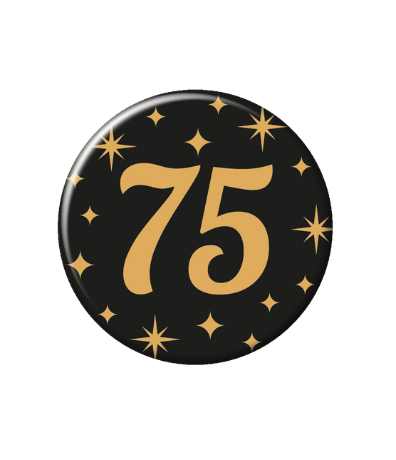 75 Jaar Button van Paper Dreams koop je bij Partywinkel