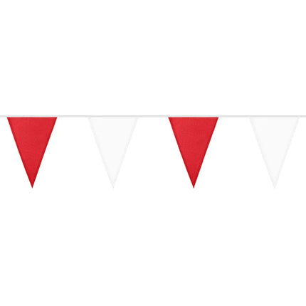 Red/White Polyester Flag String (26 x 18 cm) (6 m)