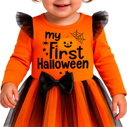 Halloween Costume: Black and Orange Baby Witch