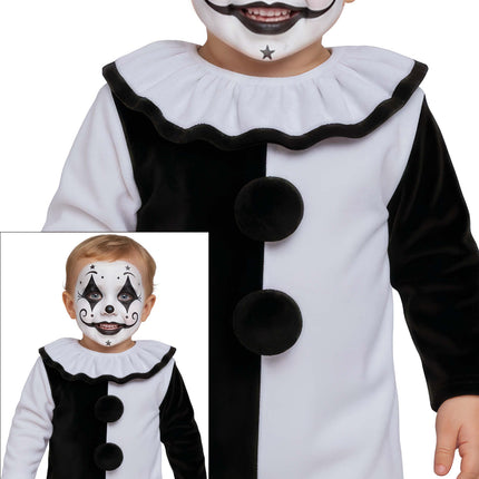 Black and White Baby Clown Halloween Costume