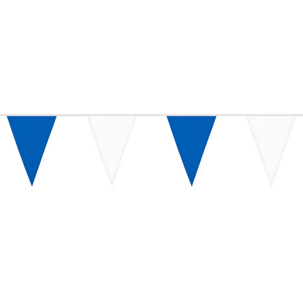 Polyester flag garland, blue/white (26 x 18 cm) (6 m)