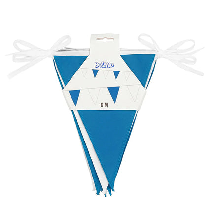 Polyester flag garland, blue/white (26 x 18 cm) (6 m)