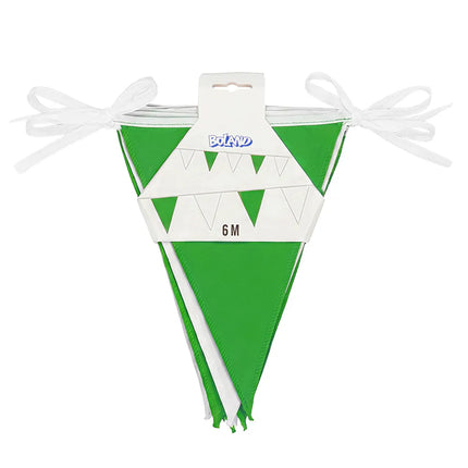 Green/White Polyester Flag String (26 x 18 cm) (6 m)