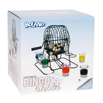 "Bingo Shots" Drinking Game Set (metal bingo wheel, 48 balls, 6 shot glasses)