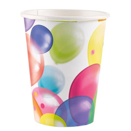 8 Bekers Balloons Papier 250 ml van Riethmueller koop je bij Partywinkel
