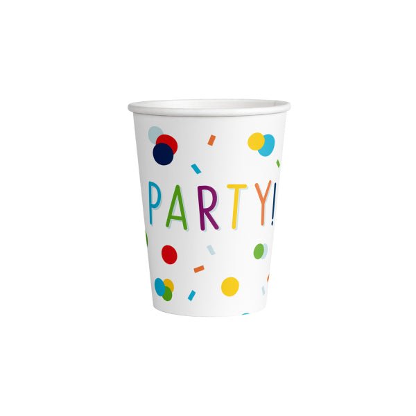 8 Bekers Confetti Birthday Paper 250 ml van Riethmueller koop je bij Partywinkel