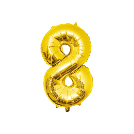 8 Jaar Cijfer Ballon Goud Leeg 86cm van Paper Dreams koop je bij Partywinkel