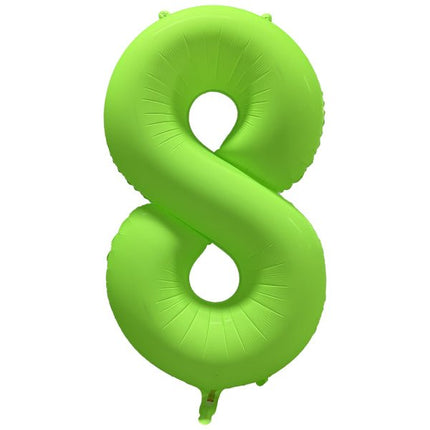 8 Jaar Cijfer Ballon Neon Groen Leeg 86cm van Riethmueller koop je bij Partywinkel