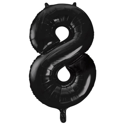8 Jaar Cijfer Ballon Zwart Leeg 86cm van Unique koop je bij Partywinkel