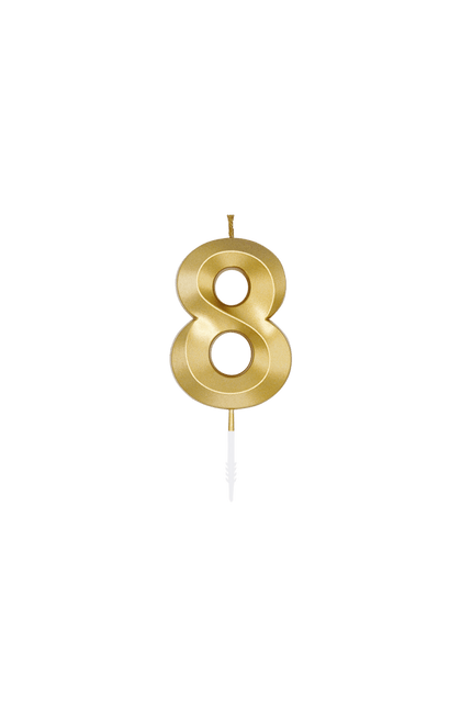8 Jaar Kaars Goud Metallic 6cm van WeFiesta koop je bij Partywinkel