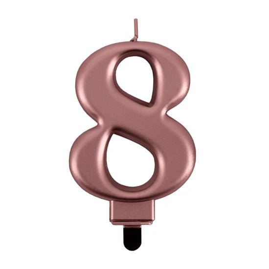 8 Jaar Kaars Roze Metellic van VDV Benefit koop je bij Partywinkel