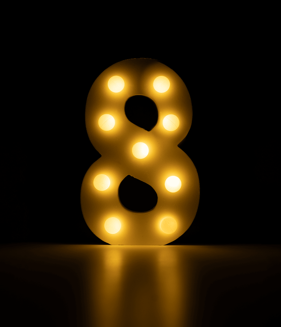 8 Licht Cijfer 16,5cm van Paper Dreams koop je bij Partywinkel