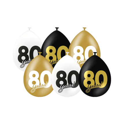 80 Jaar Ballonnen 30cm 6st van Paper Dreams koop je bij Partywinkel