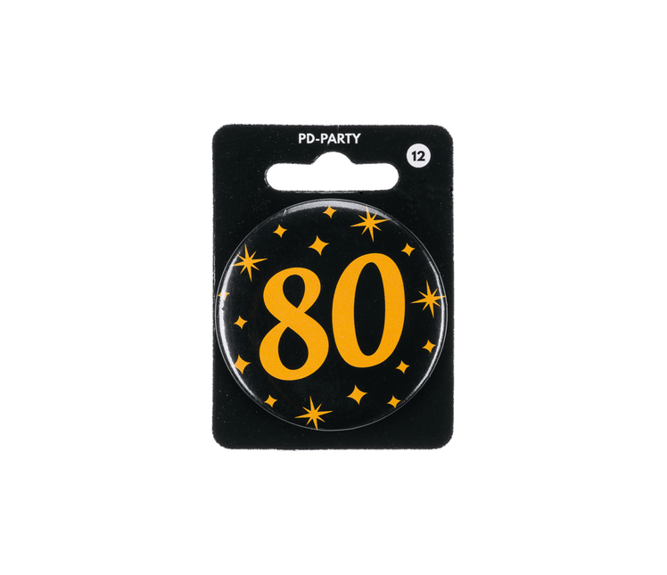 80 Jaar Button van Paper Dreams koop je bij Partywinkel
