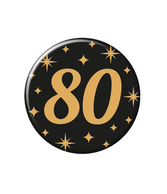 80 Jaar Button van Paper Dreams koop je bij Partywinkel