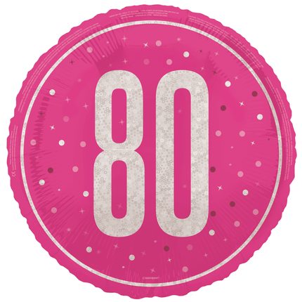 80 Jaar Helium Ballon Roze Leeg 45cm van Unique koop je bij Partywinkel