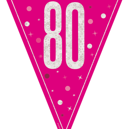 80 Jaar Slinger Roze 2,5m van Unique koop je bij Partywinkel