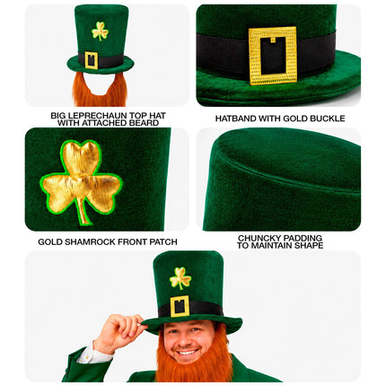 St. Patrick's Day Hat With Beard, 25 cm