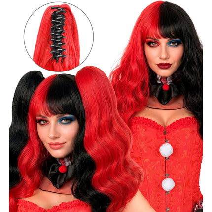 Halloween Harlequin Wig with Hair Extensions