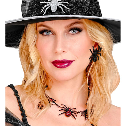 Halloween Earrings: Spiders with Rhinestones