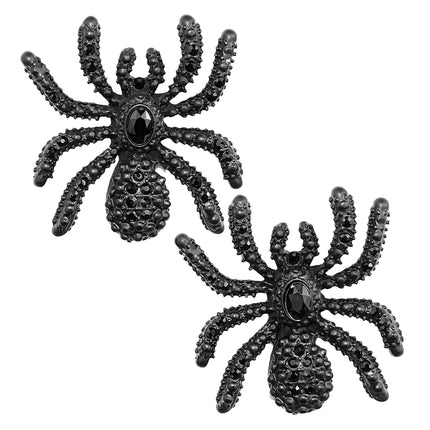 Halloween Earrings: Spiders with Rhinestones