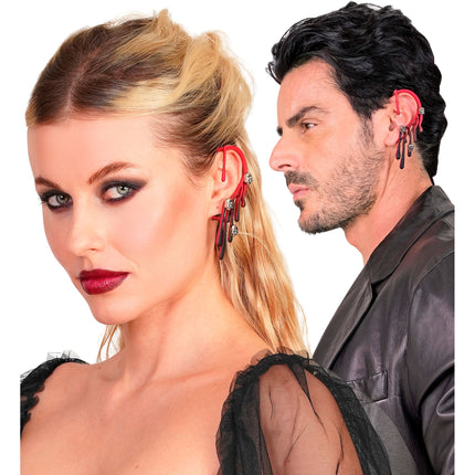Halloween Fake Piercing Ear Cuff Blood