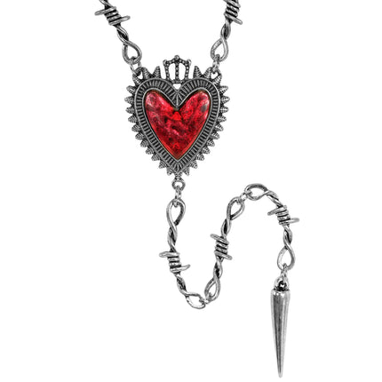 Halloween Necklace: Heart and Barbed Wire