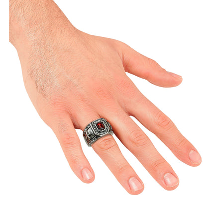 Halloween Ring with Red Gemstone