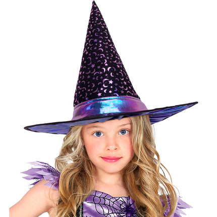 Halloween Witch Hat for Kids with Stars and a Moon