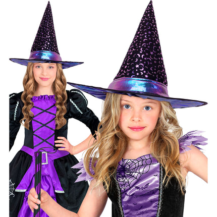 Halloween Witch Hat for Kids with Stars and a Moon